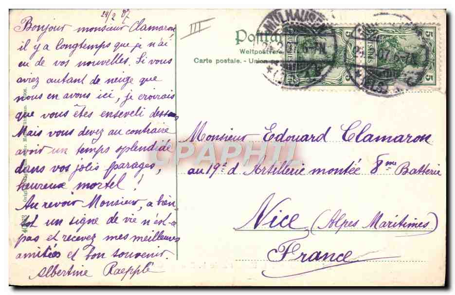 CPA Zoo Mulhausen i Eis Partie b Zoolog garden Mulhouse Lion — Reverso