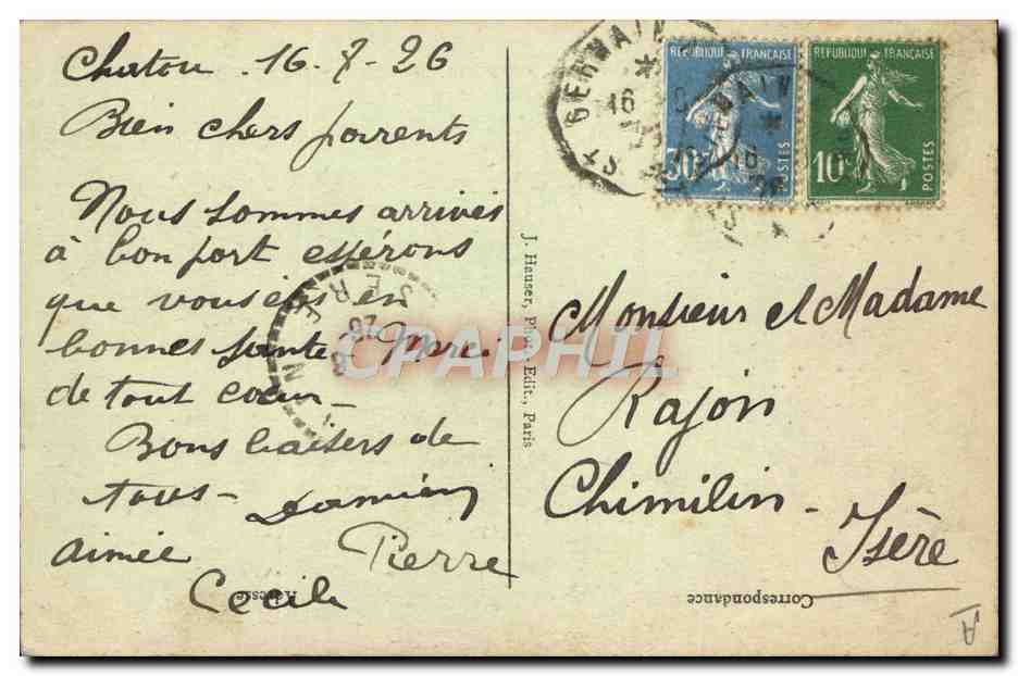 Jardin des Plantes - Lionne d'Asie - Félix Ieo — J.H. n°378 — Verso