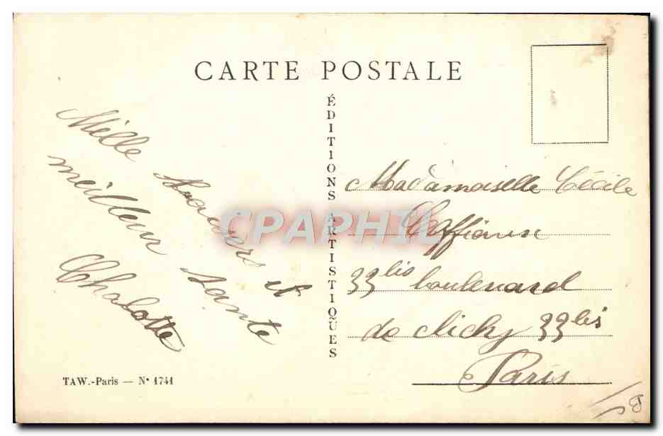 CPA Fantaisie Illustrateur Tout Paris Rue de la paix Hiver 1909 1910 Le matin Footing — Verso