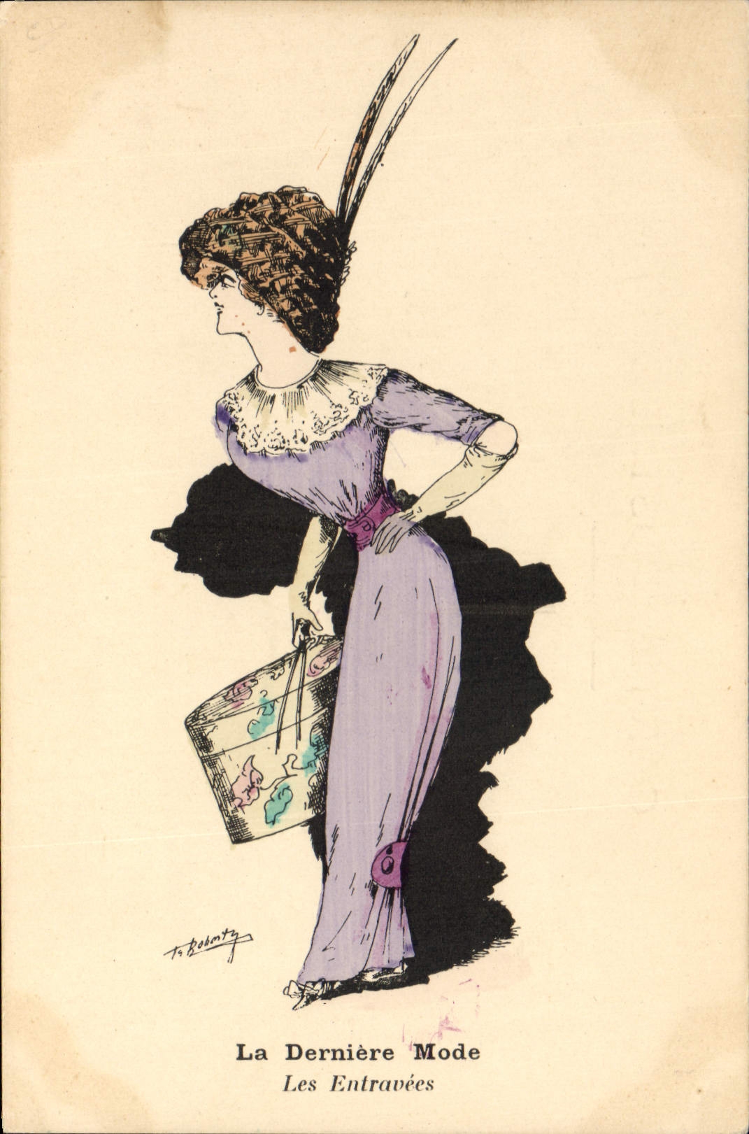 CPA Fantaisie Illustrateur Roberty Femme La derniere mode Les entravees