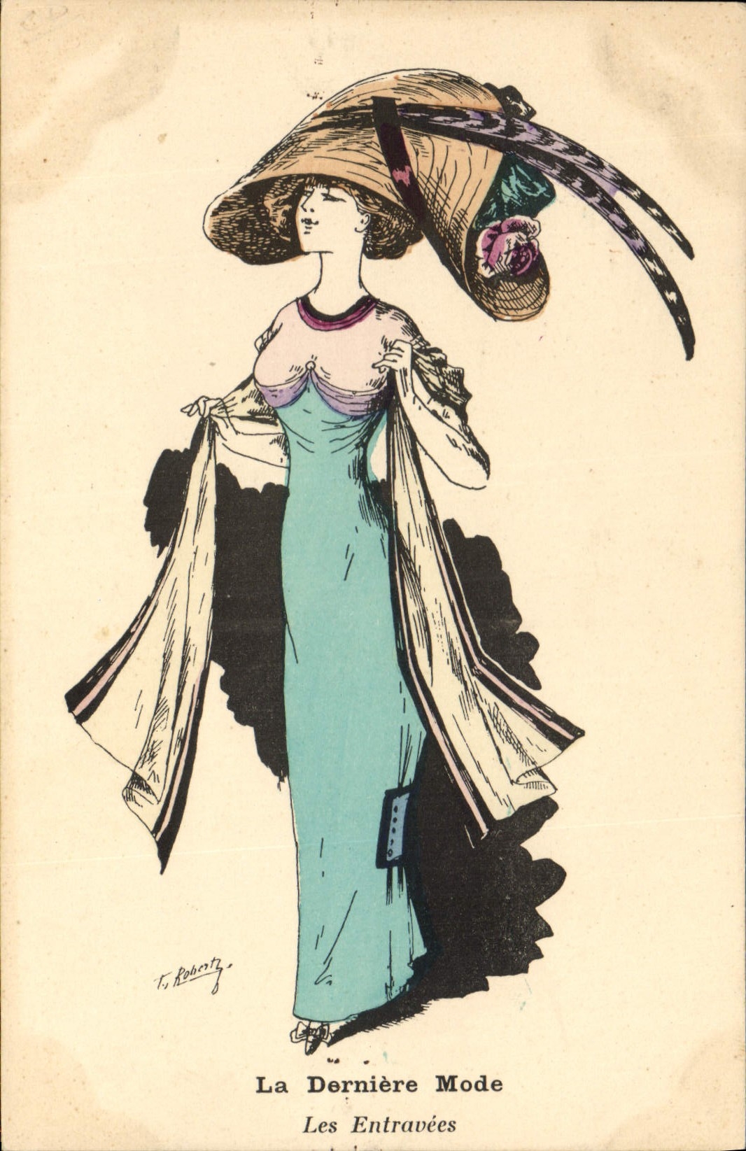 CPA Fantaisie Illustrateur Roberty Les entravees La derniere mode Femme