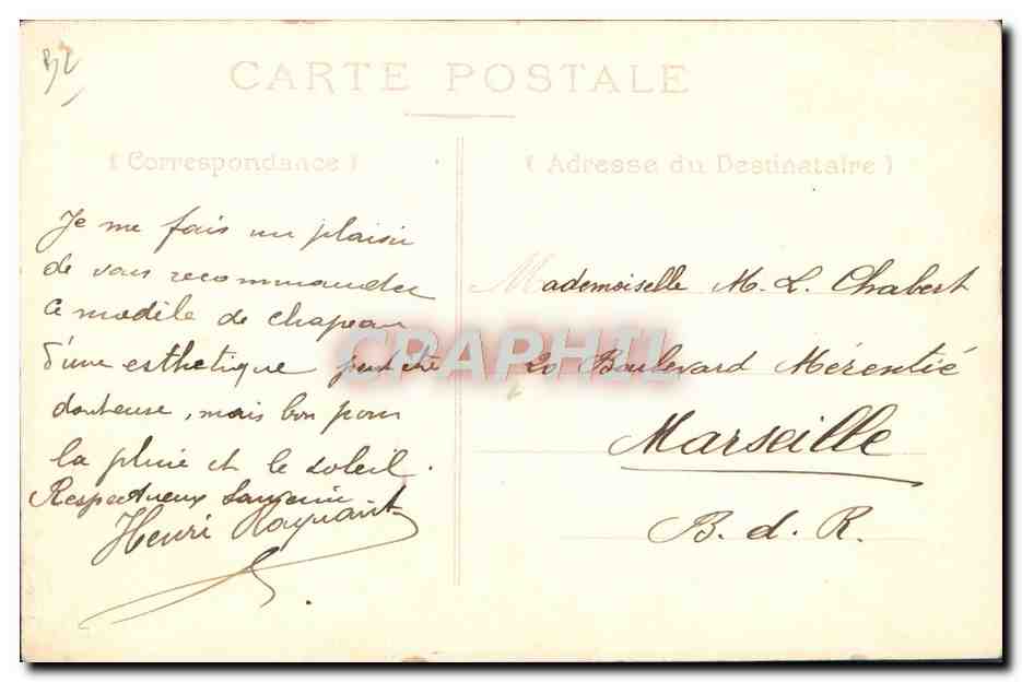 CPA Fantaisie Illustrateur Roberty Femme La mode 1909 Chapeau — Rückseite