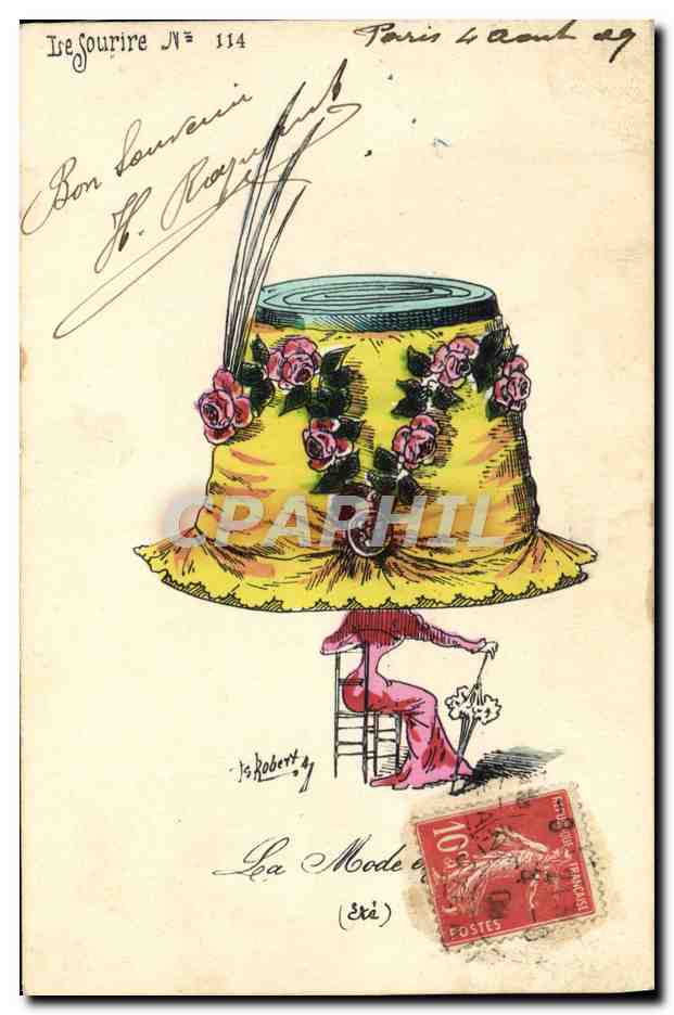 CPA Fantaisie Illustrateur Roberty La mode 1909 Chapeau