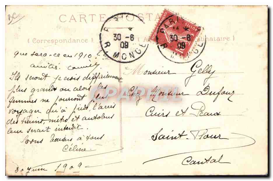 CPA Fantaisie Illustrateur Roberty La mode 1909 — Rückseite