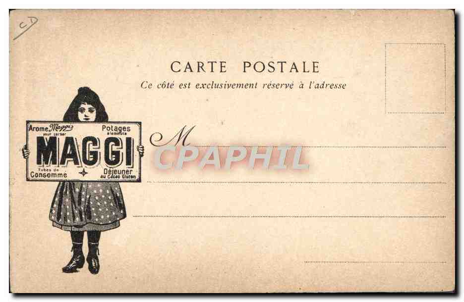 Sujet humoristique — publicité pour Maggi — éditeur Fortier & Mahotte, n° de série non visible — Reverso