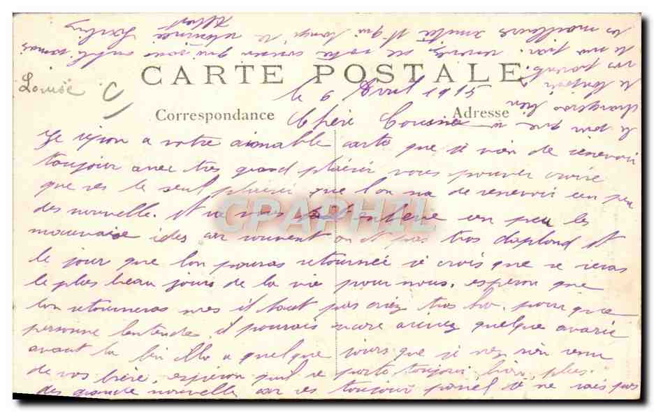 Duitse gevangenen bij een mobiele winkel — De Oorlog 1914-15 — J.C. Paris - 513 — Achterkant