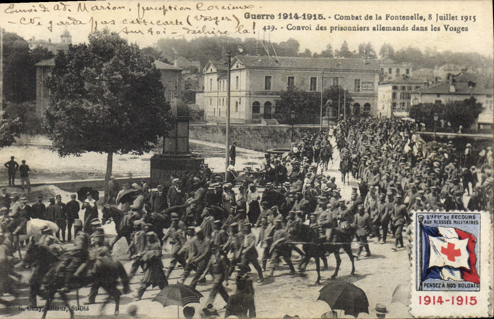 Slag bij Fontenelle — 8 juli 1915 — Gevangenissen van Duitse gevangenen in de Vosges — C. Gouy, uitgever, Sud-Dio