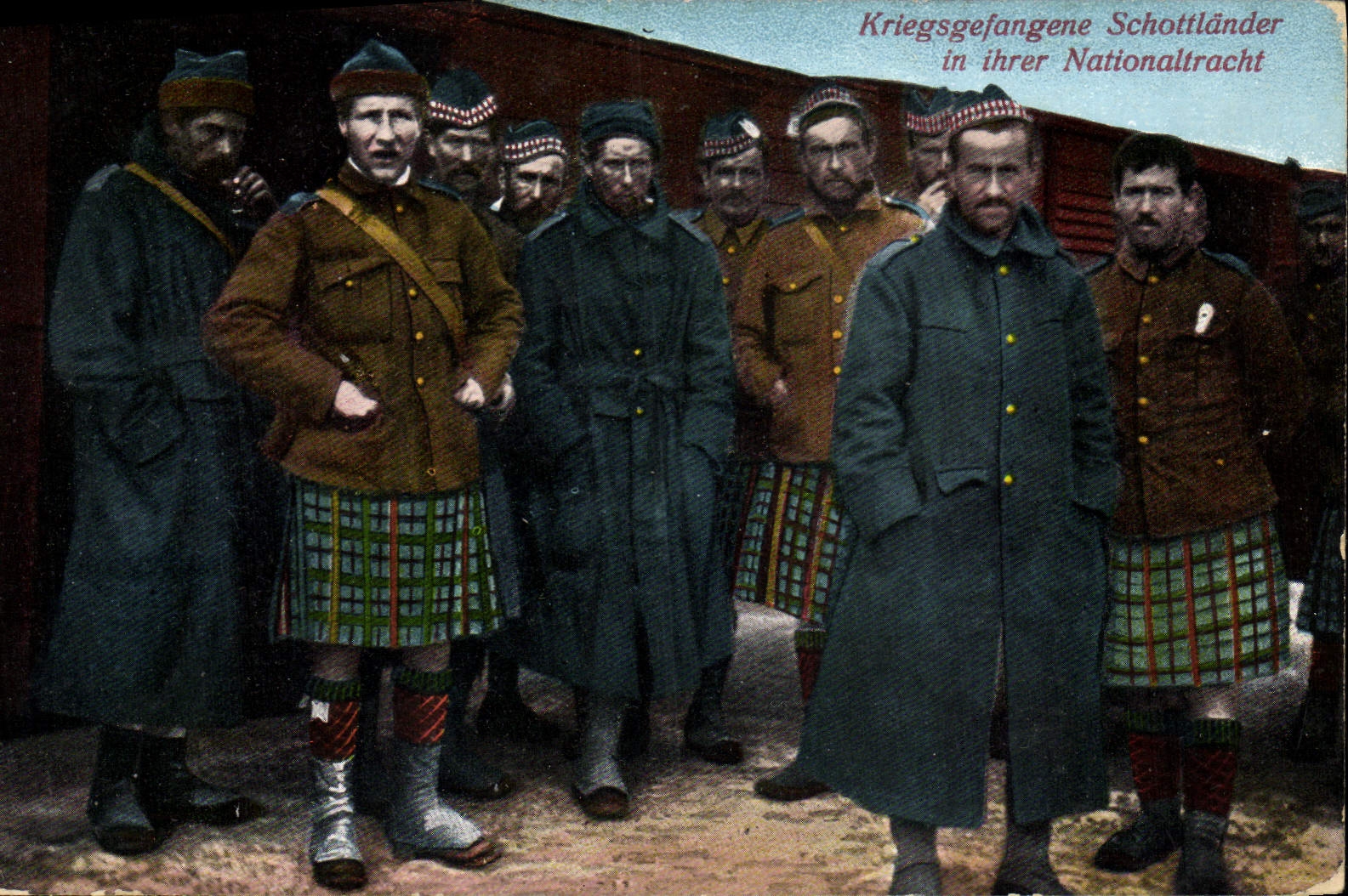Prisonniers de guerre écossais — en tenue nationale — éditeur Walter Müller, Paderborn