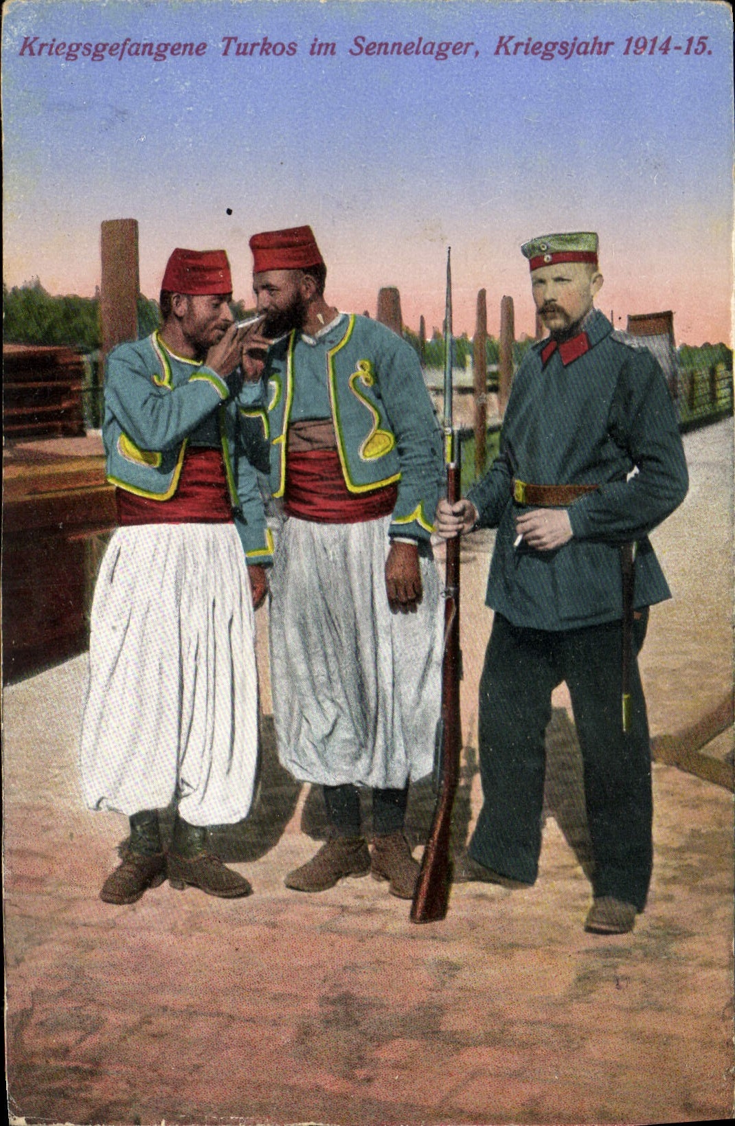Prisonniers turcs dans un camp de prisonniers — Sennelager, 1914-15 — éditeur non visible