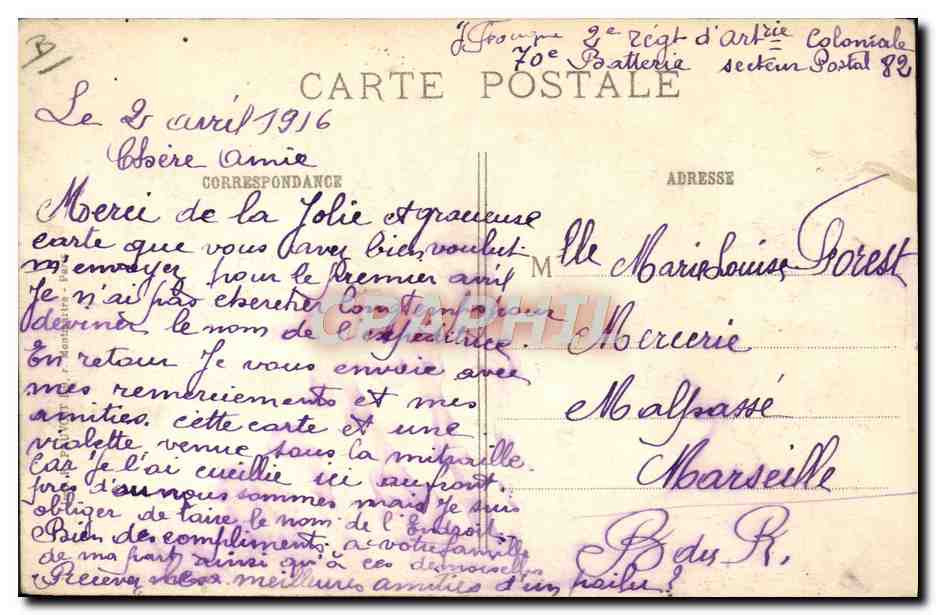 Valmy (Marne) — Défilé d'un détachement de prisonniers — Benoist, éditeur, Châlons-sur-Marne — Verso