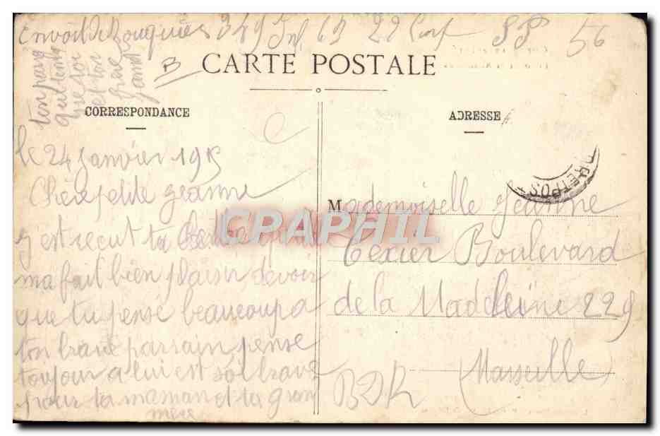 CPA Militaria Prisonniers allemands  — Verso