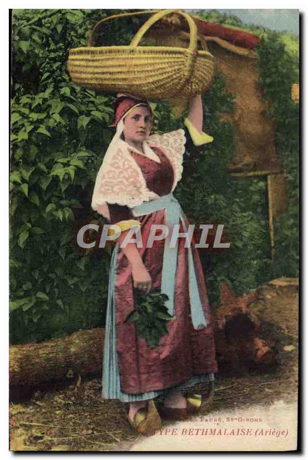 CPA Folklore Type Bethmalaise Ariege