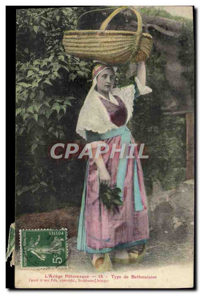CPA Folklore Type Bethmalaise Ariege