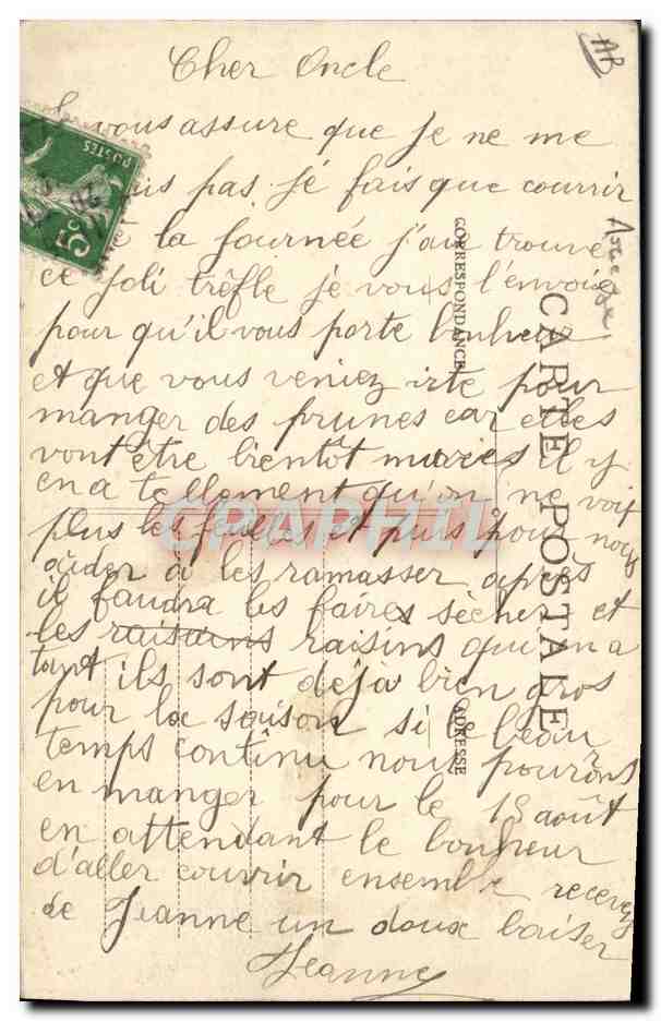 CPA Folklore Type Bethmalaise Ariege — Verso