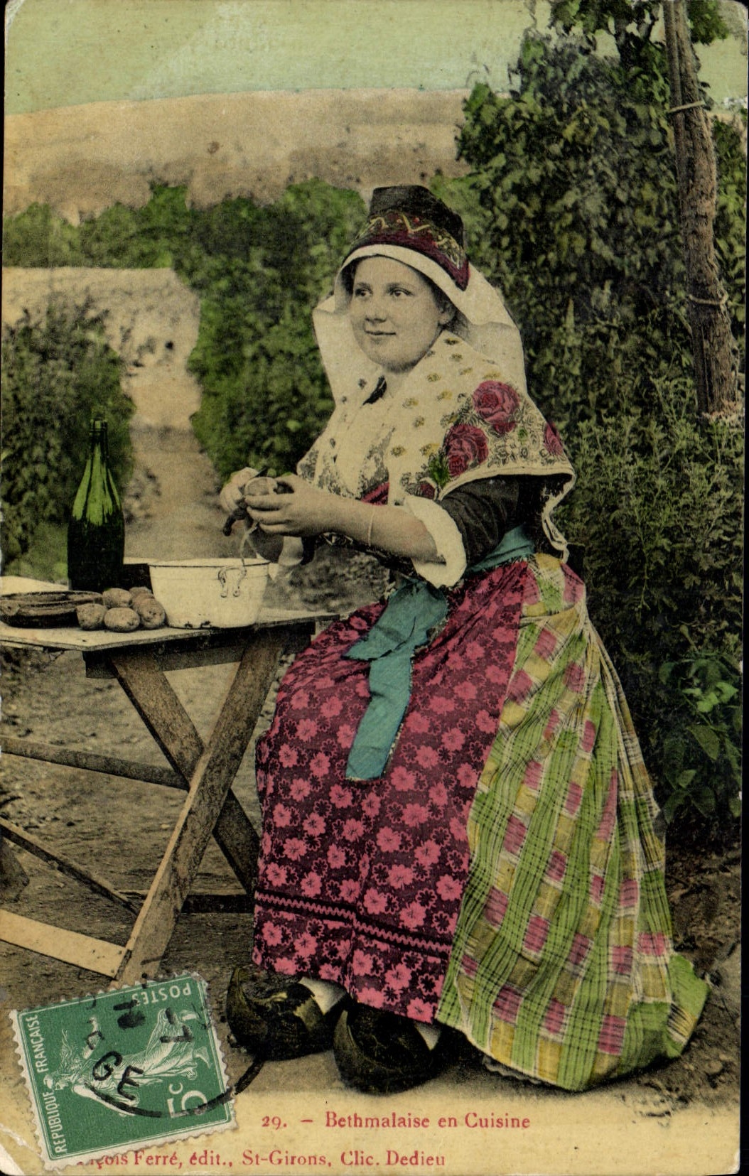 CPA Folklore Bethmalaise en cuisine