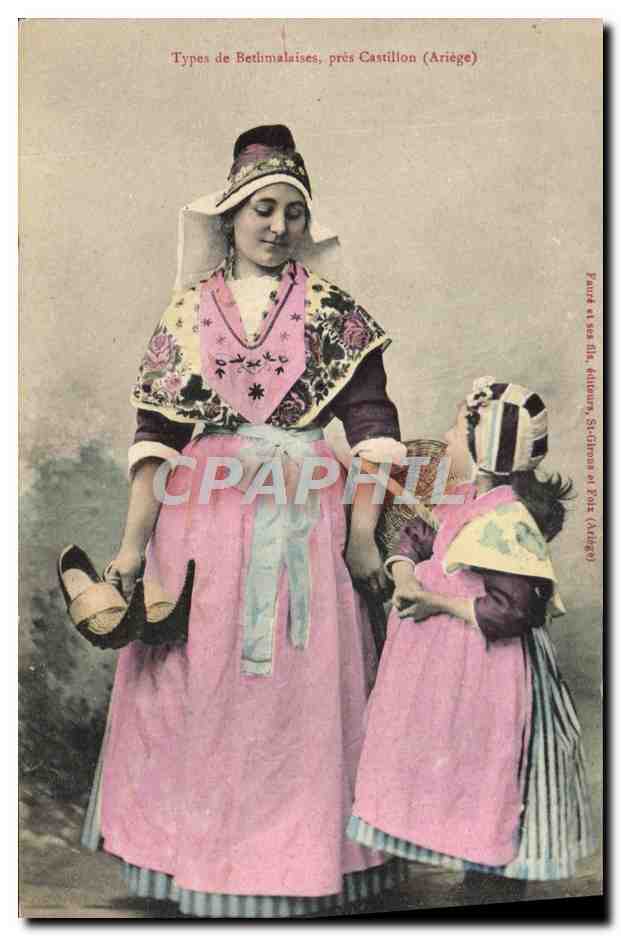 CPA Folklore Types de Bethmalaises pres Castillon Ariege 