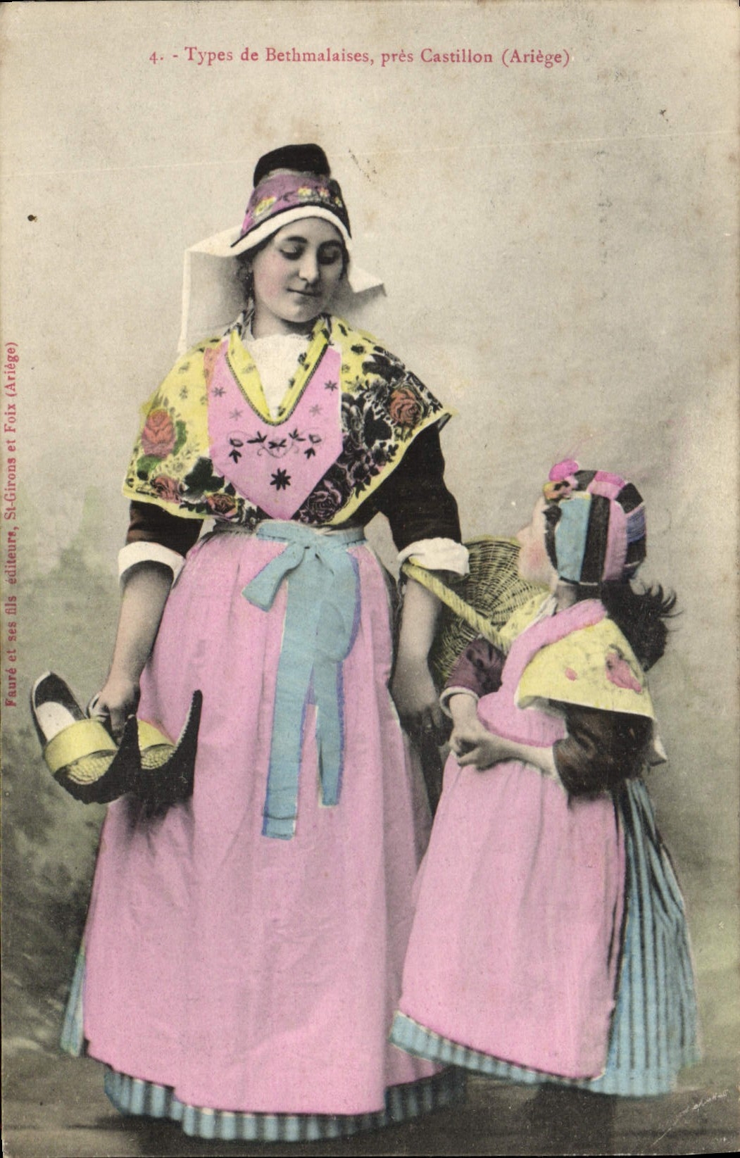 CPA Folklore Types de Bethmalaises pres Castillon Ariege 