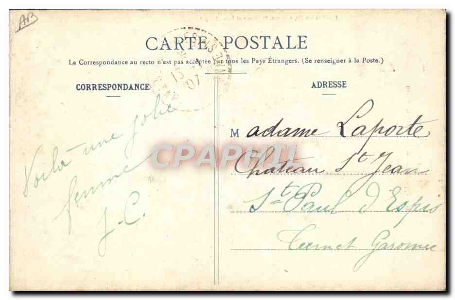 CPA Folklore Types de Bethmalaises pres Castillon Ariege  — Verso