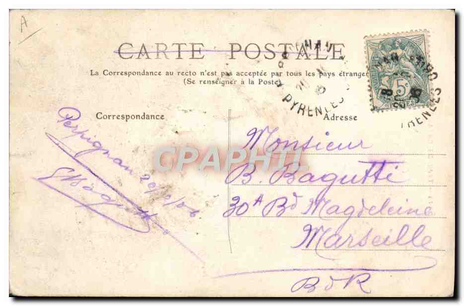 CPA Folklore Catalane — Verso