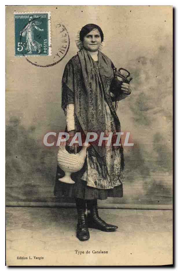 CPA Folklore Type de Catalane
