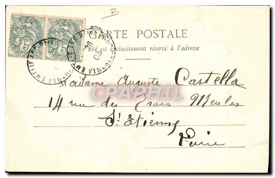 CPA Folklore Amelie les Bains La soupe Enfant — Verso