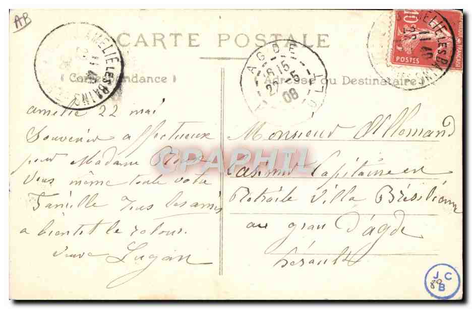 CPA Folklore Type Catalane — Verso