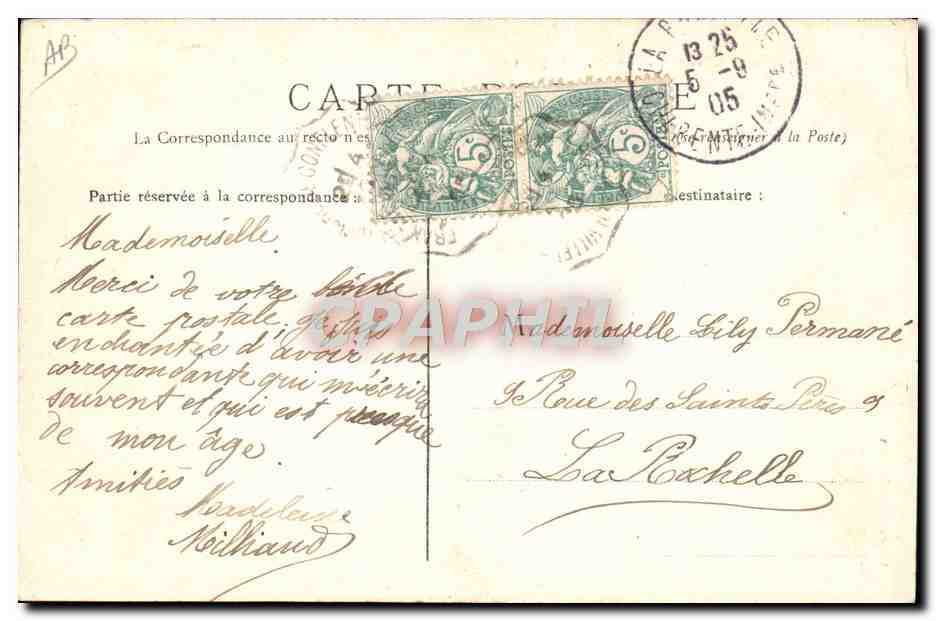 Guitariste Catalan — Grand Bazar et Nouvelles Galeries, Perpignan — n°4 Place Despujols — Verso