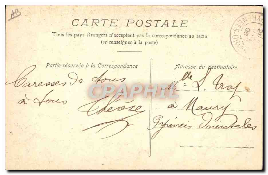 CPA Folklore Catalane Retour de la fontaine — Verso