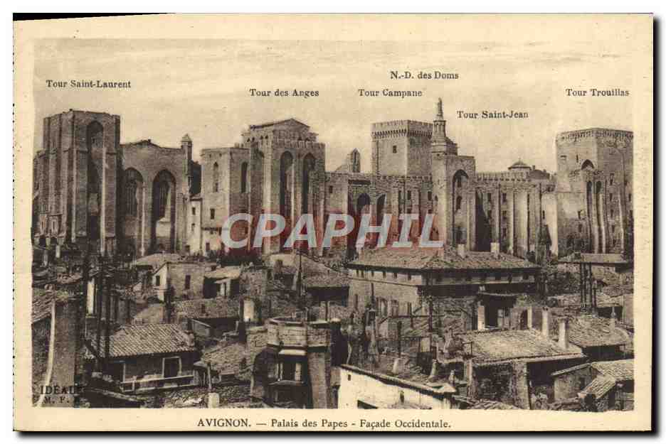 CPA Avignon Palais des Papes Facades Occidentale