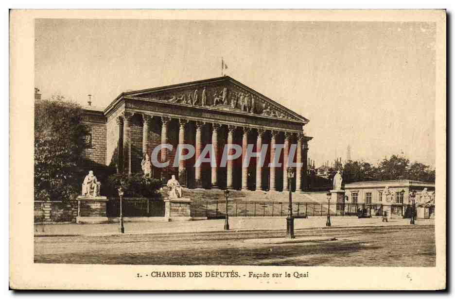 CPA Paris Chambre Des Deputes Facade sur le Quai