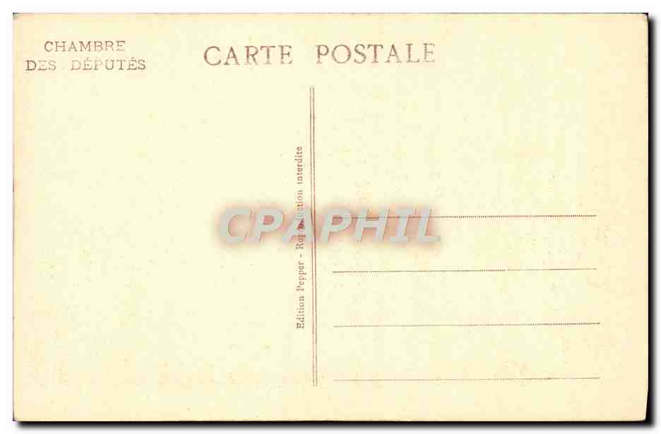 CPA Paris Chambre Des Deputes Facade sur le Quai — Verso