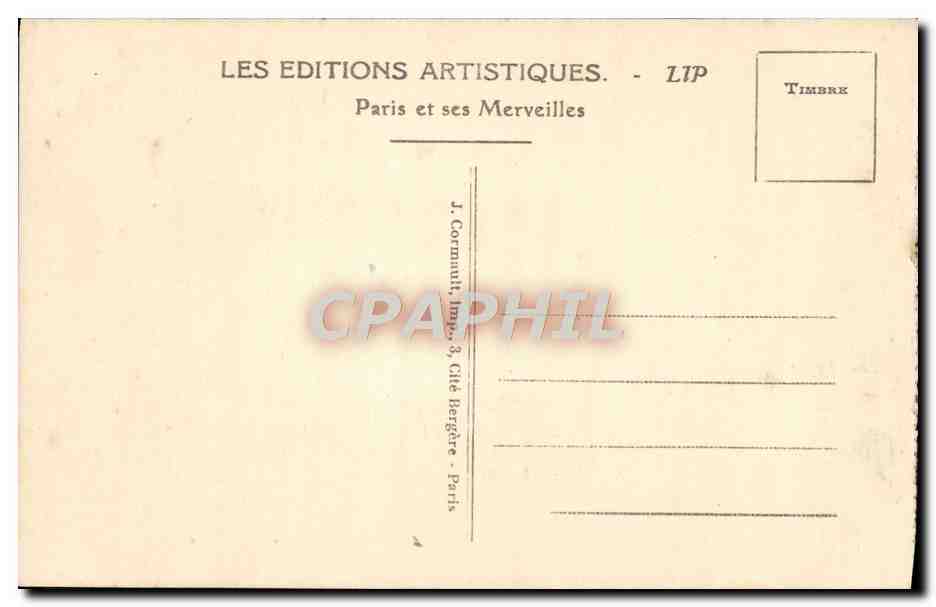 CPA Paris La Bourse Autobus — Rückseite