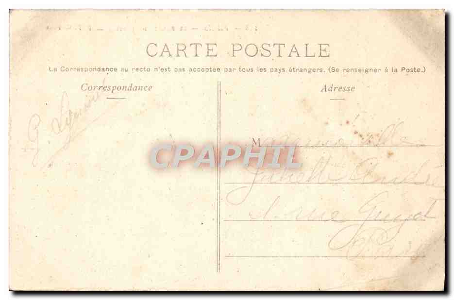 CPA Paris Le Palais de Justice — Verso