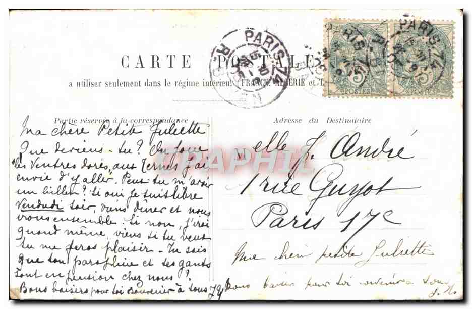CPA Paris Tribunal de Commerce la Conciergerie  — Verso