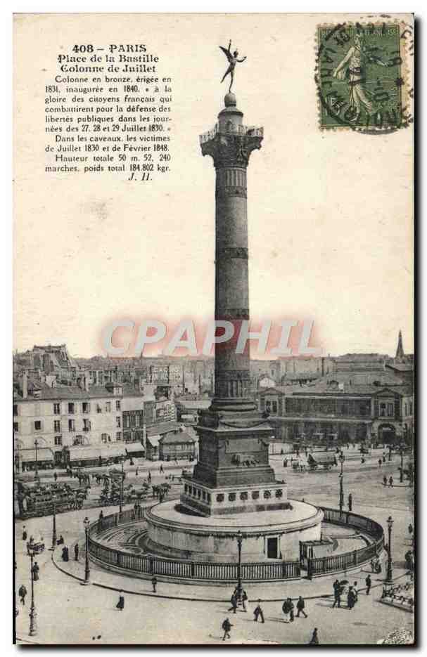 CPA Paris Place de La Bastille Colonne de Juillet