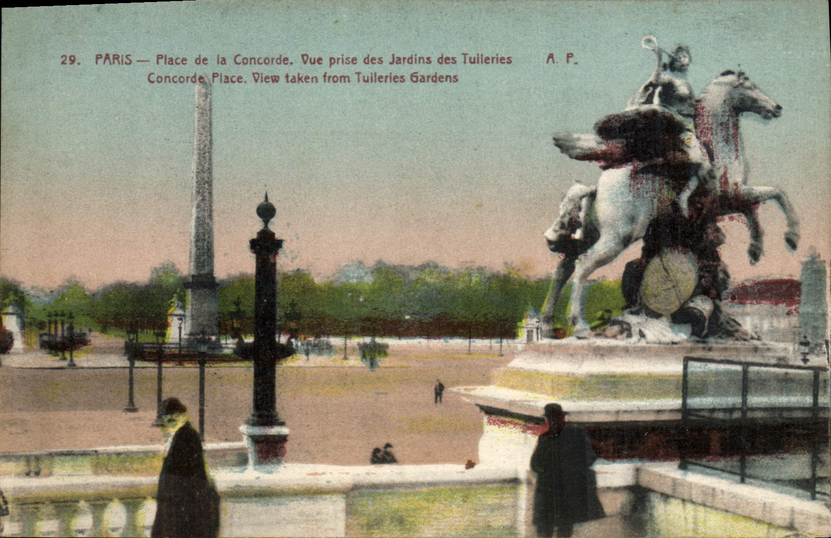 CPA Paris Place de la Concorde Vue Prise des Jardins des Tuilleries