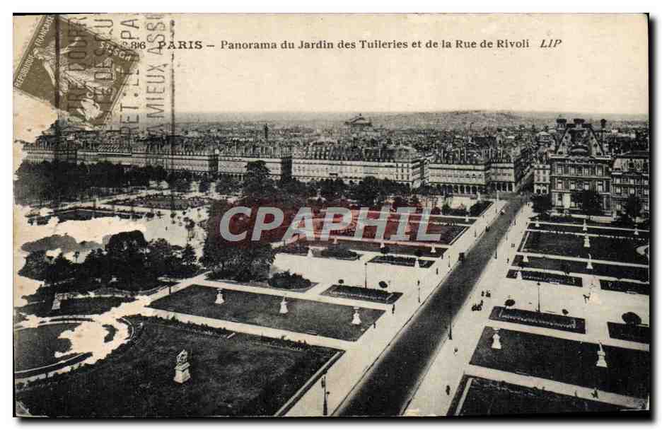 CPA Paris Panorama du Jardin des Tuileries et de la Rue De Rivoli
