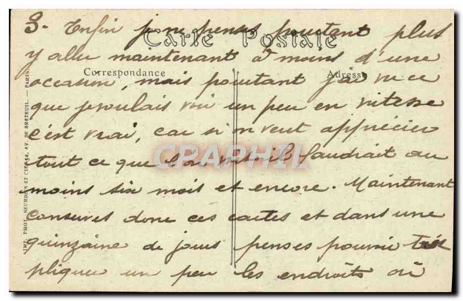 CPA Paris L'Hotel des Invalides — Rückseite