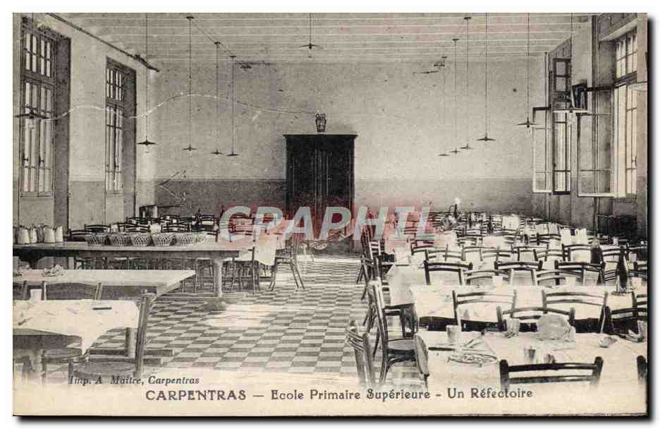 CPA Ecole primaire superieure Un refectoire Carpentras 