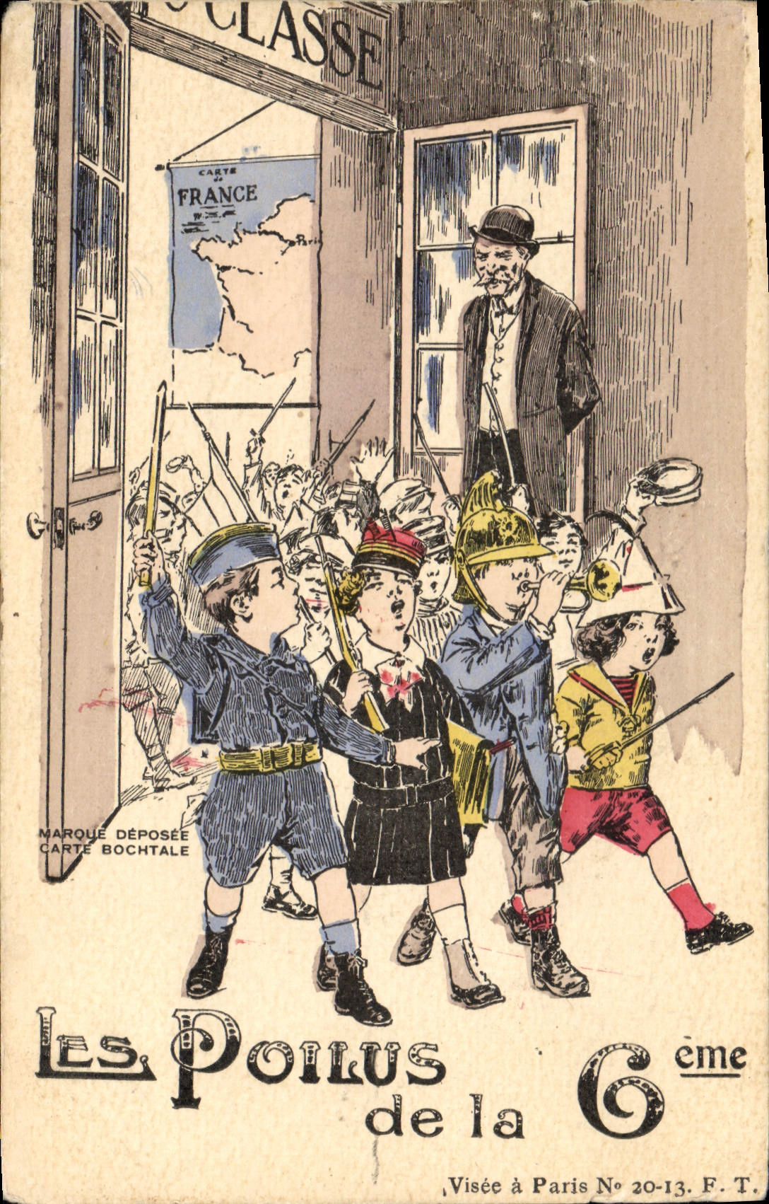 CPA Ecole Les poilus de la 6eme Enfants 