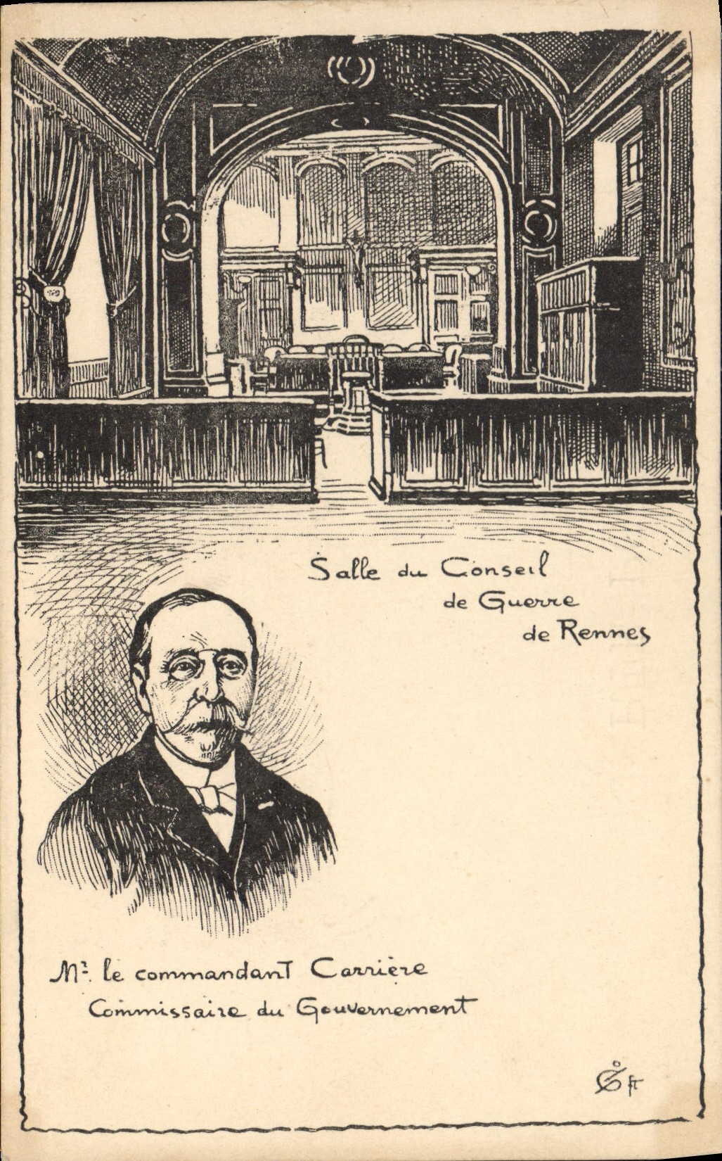 War Council Chamber of Rennes — Mr. the Commander Carrière, Government Commissioner — Publisher G. Fr.