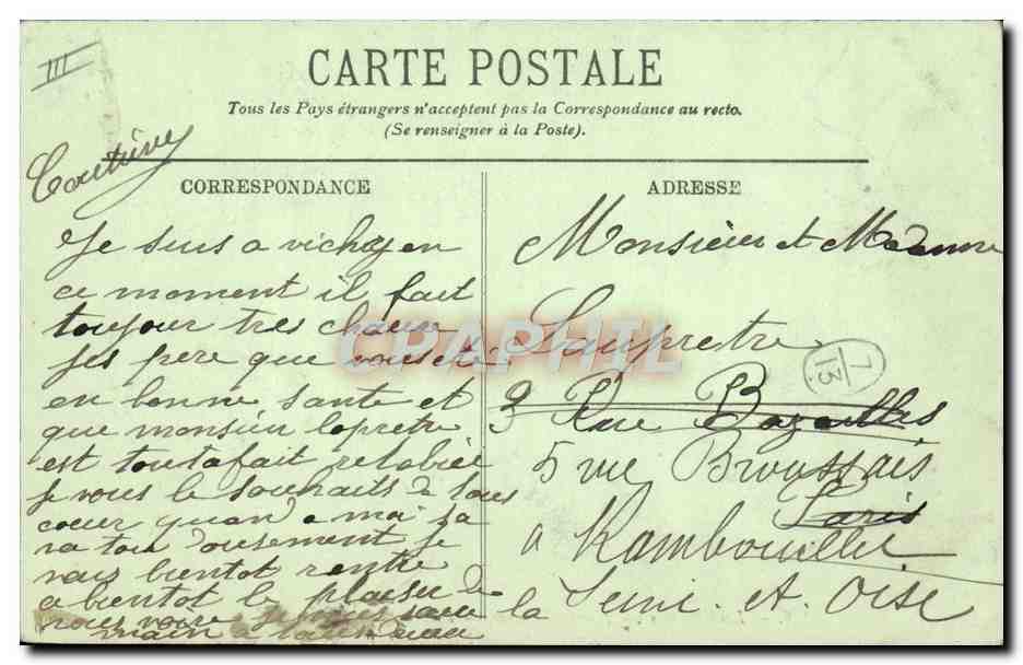 CPA Vichy Les Celestins Nouvelle Source — Rückseite