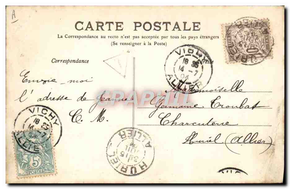 CPA Vichy Source De La Grande Grille — Rückseite