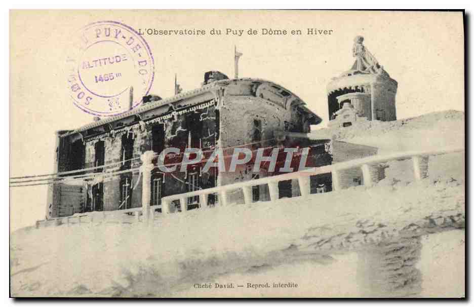 CPA L'Observatoire Du Puy De Dome En Hiver
