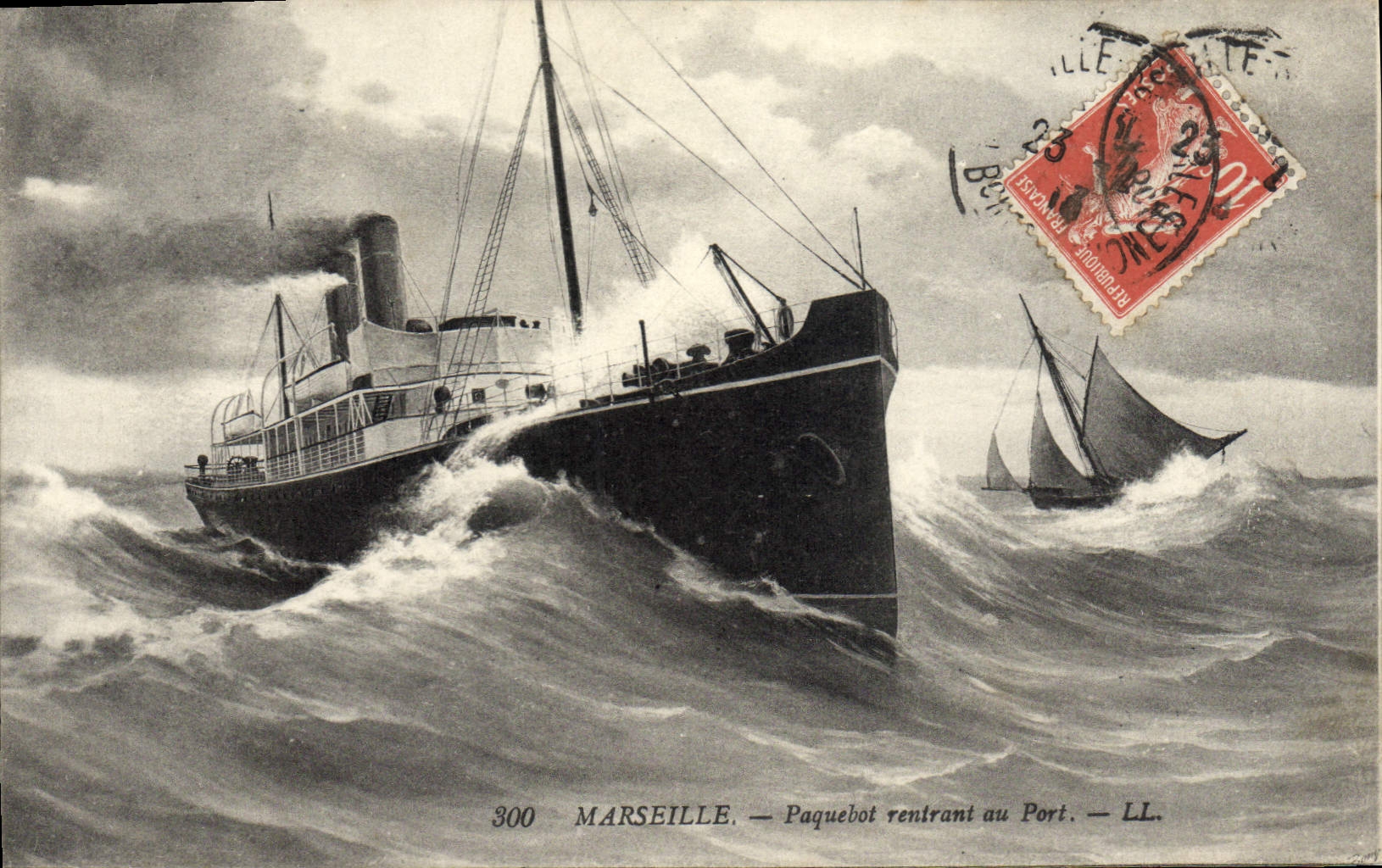 Marseille — Paquebot rentrant au Port — LL. — N° 300