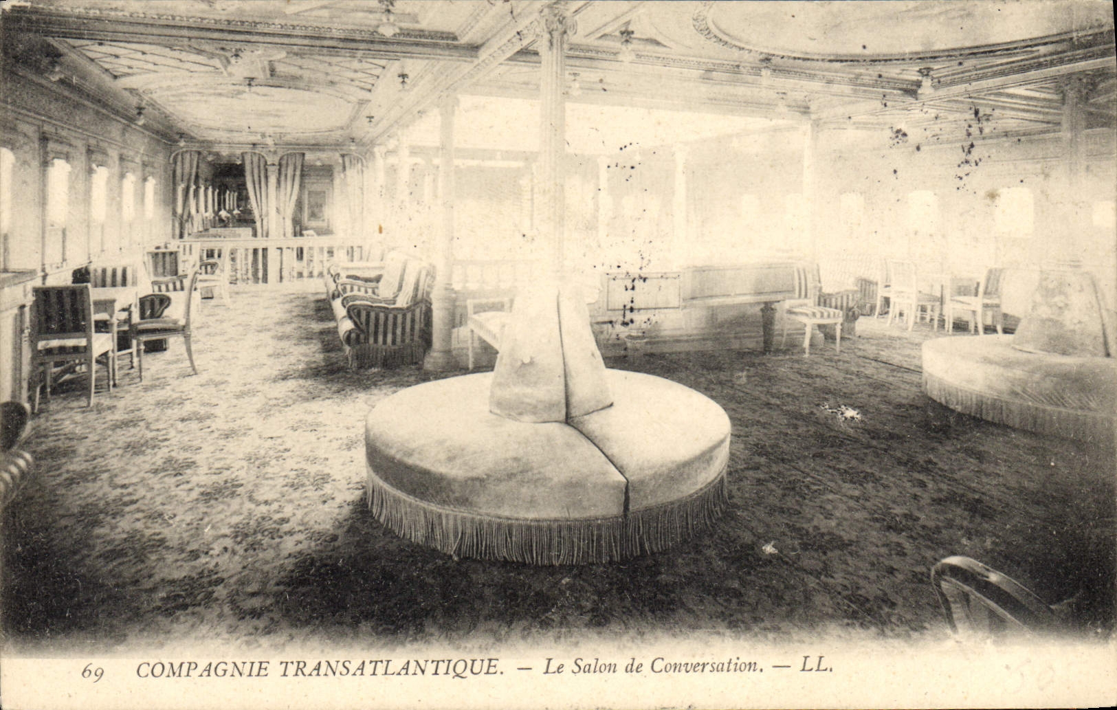 CPA Bateau Paquebot Compagnie transatlantique Le salon de conversation