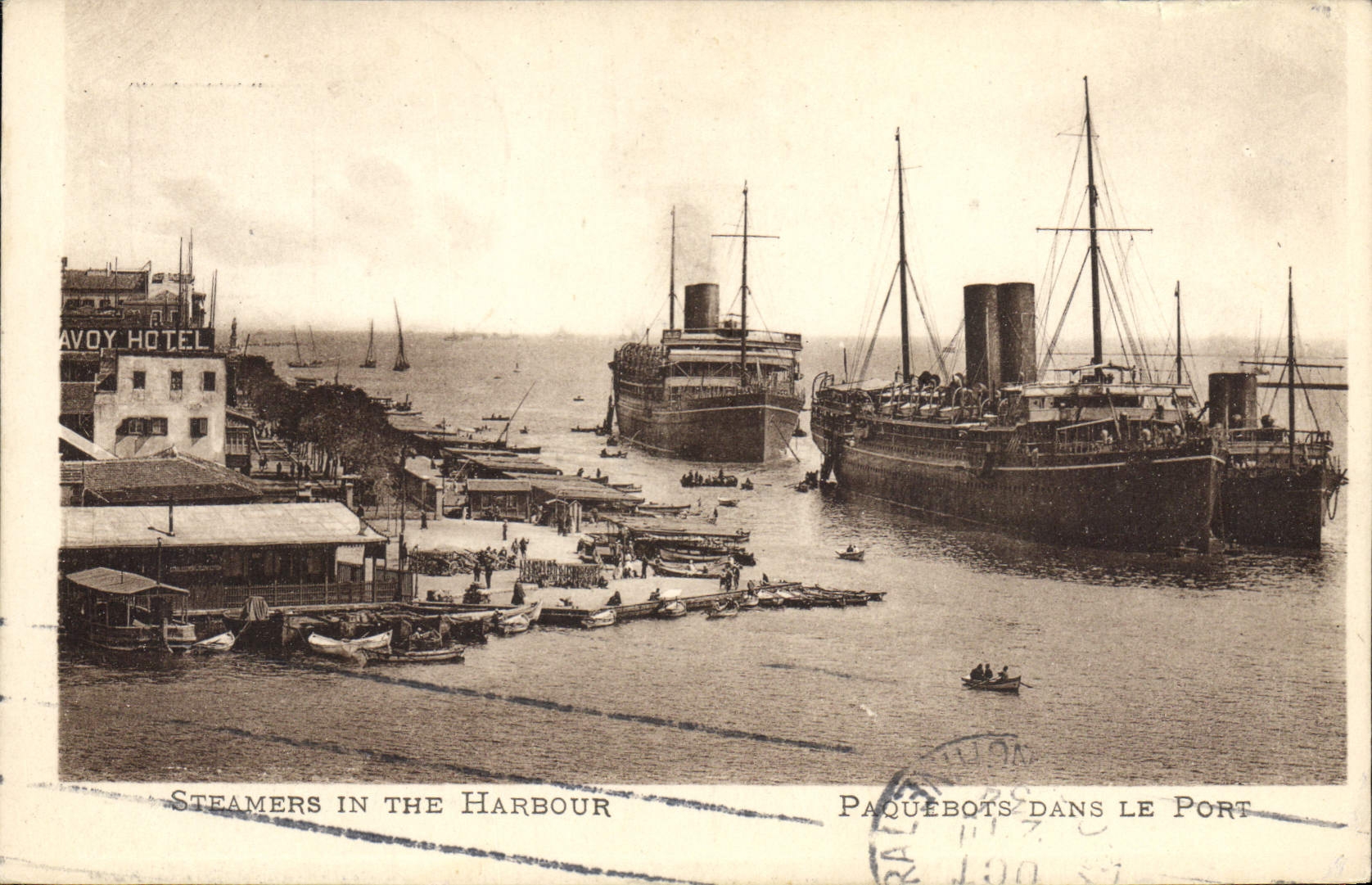 CPA Bateau Paquebot Steamers in the harbour Port Said Egypt Egypte 