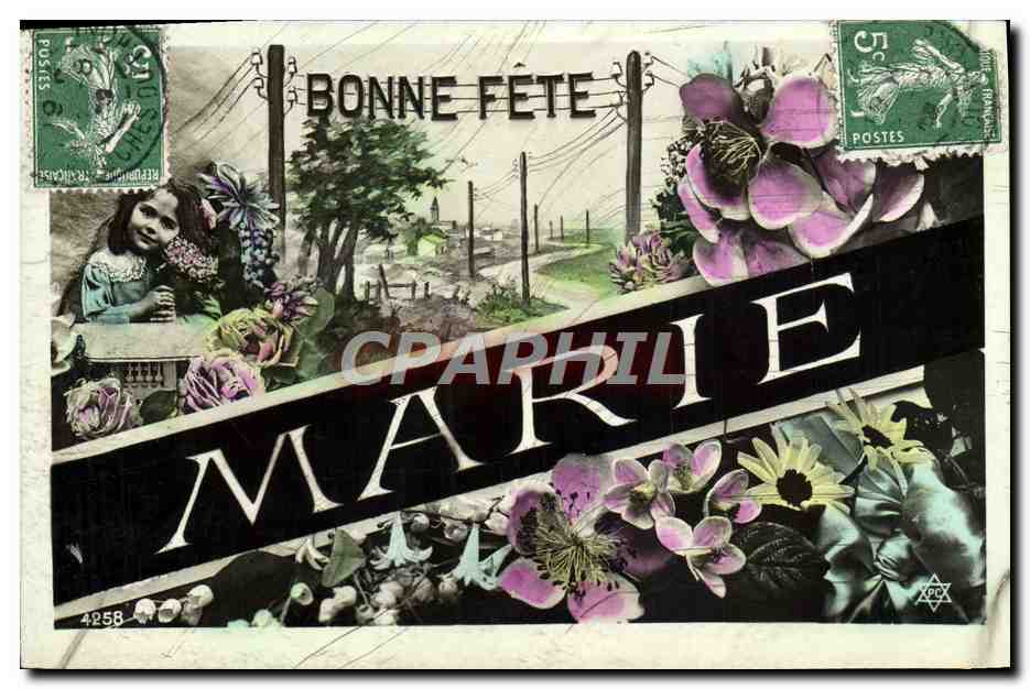 CPA Fantaisie Prenom Marie