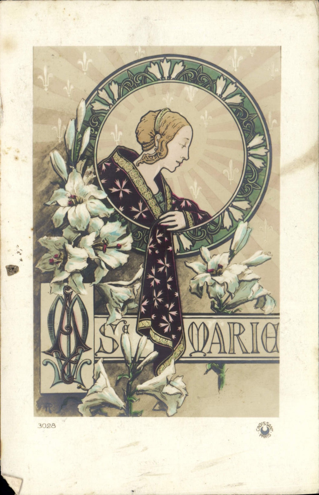 Sainte Marie — illustration Art Nouveau — éditeur Coissac, Paris, n° 3028