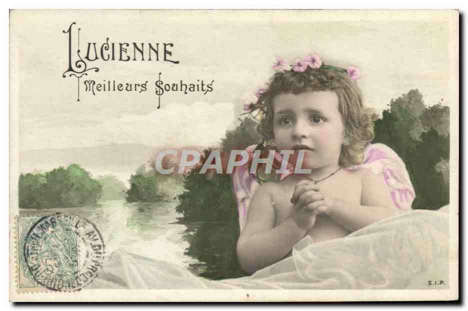CPA Fantaisie Prenom Lucienne Enfant